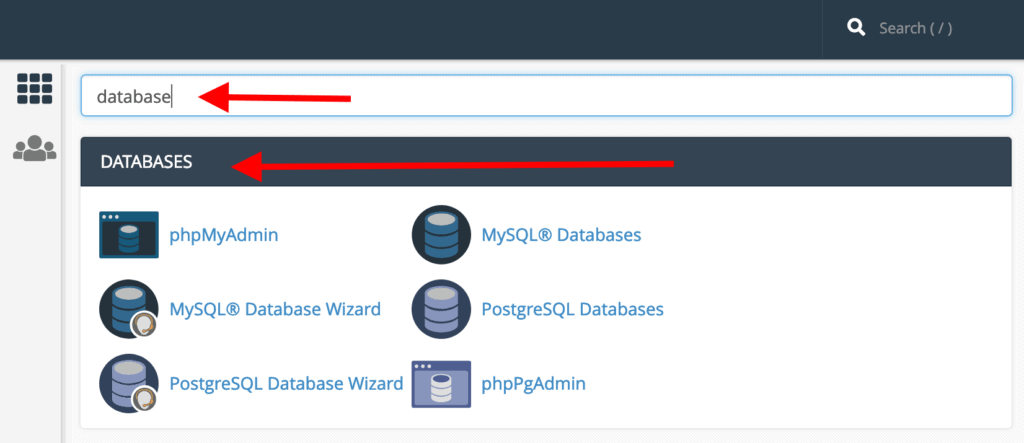 cPanel Search Bar | BigCloudy