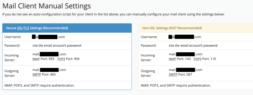 Mail Client Settings | BigCloudy