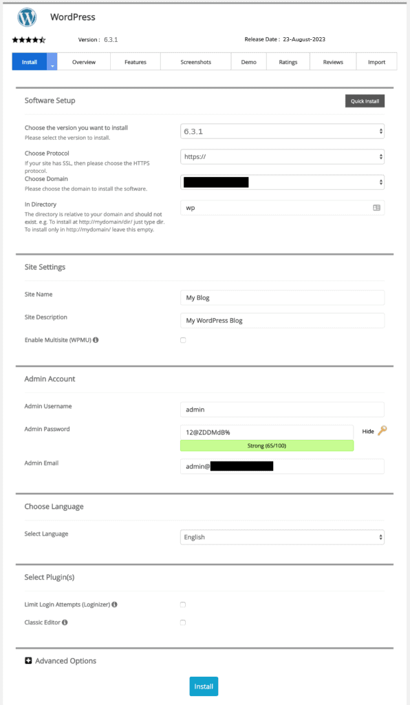 WordPress SetUp | BigCloudy