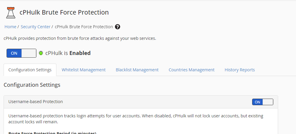 CPHulk Brute Force Protection | BigCloudy