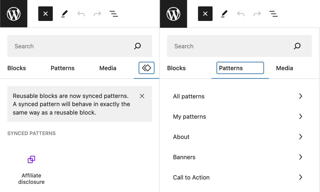 Pattern Category | WordPress 6.4