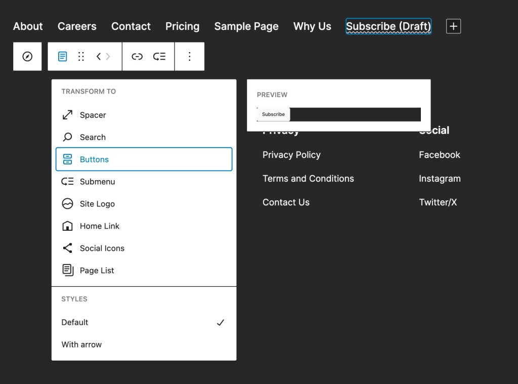Navigation Block | WordPress 6.4