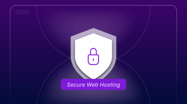 Shield and padlock illustration representing secure web hosting.