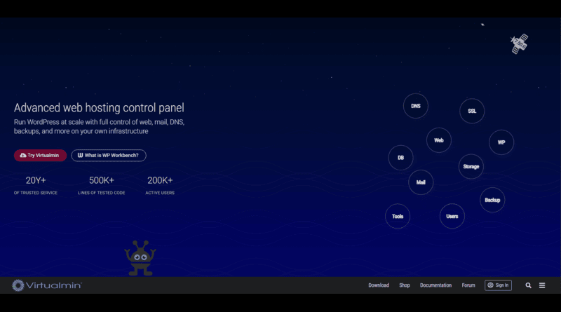 Bigcloudy virtualmin homepage