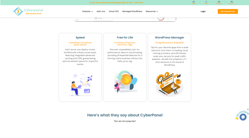 Bigcloudy cyberpanel homepage