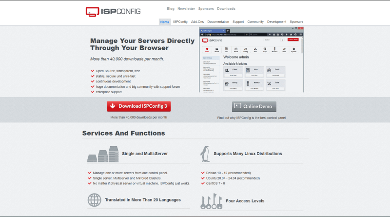 Bigcloudy ispconfig homepage