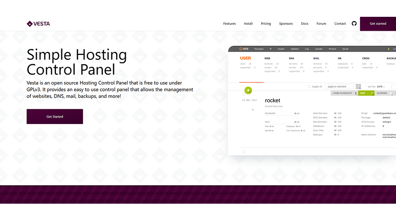 Bigcloudy vesta homepage