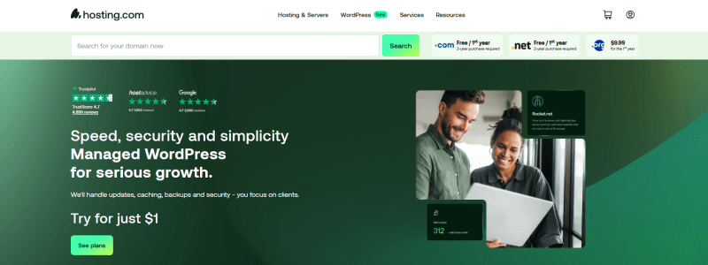 hosting.com homepage