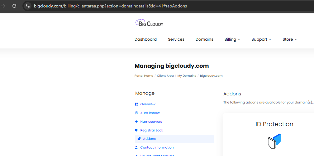 WHOIS privacy toggle being disabled.