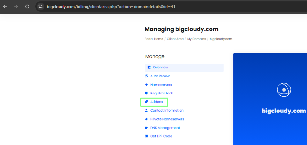 WHOIS privacy settings screen showing the option to enable protection.