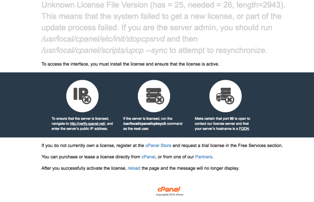 CPanel-license-verification
