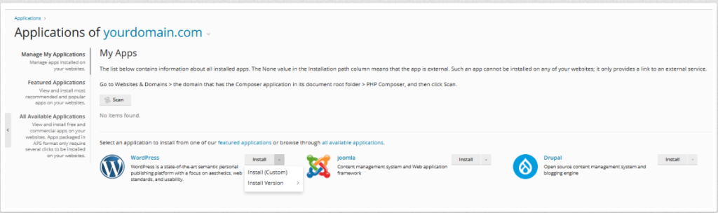 Plesk-WordPress-Toolkit Dashboard