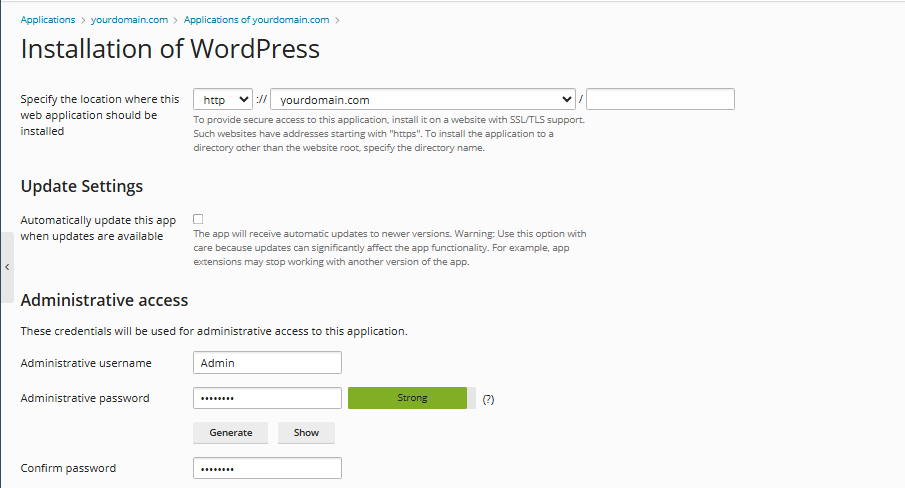 Plesk-WordPress-Toolkit Dashboard