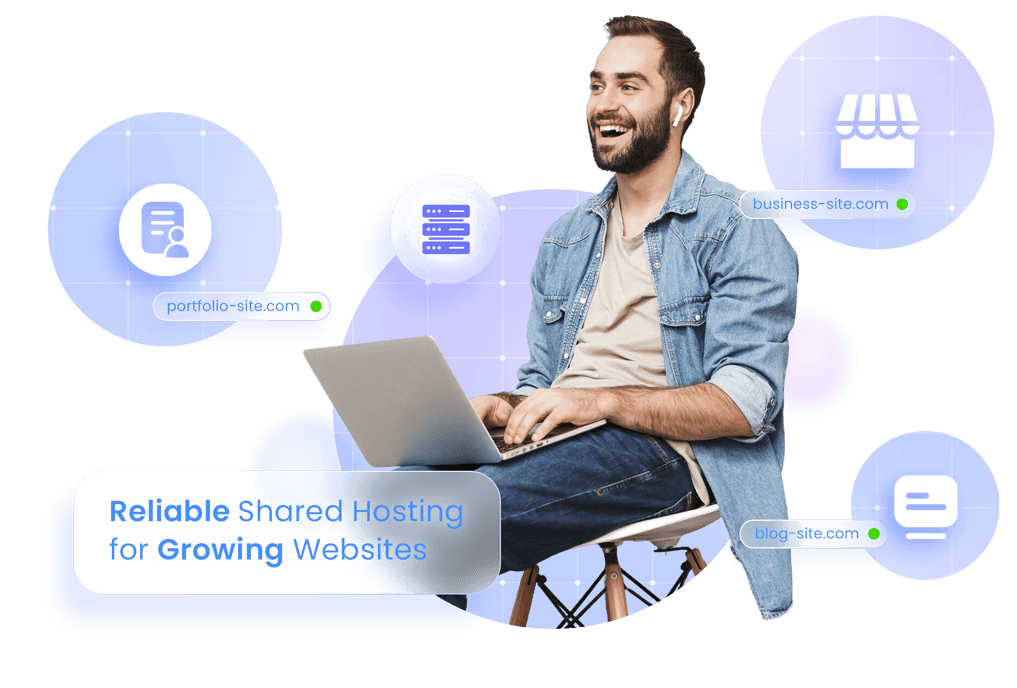 Launch faster with Shared Hosting hero image Launch faster with Shared Hosting hero image